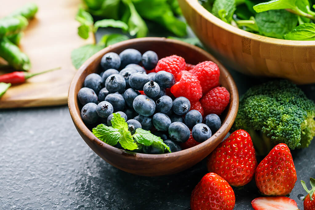 Blueberries and Strawberries