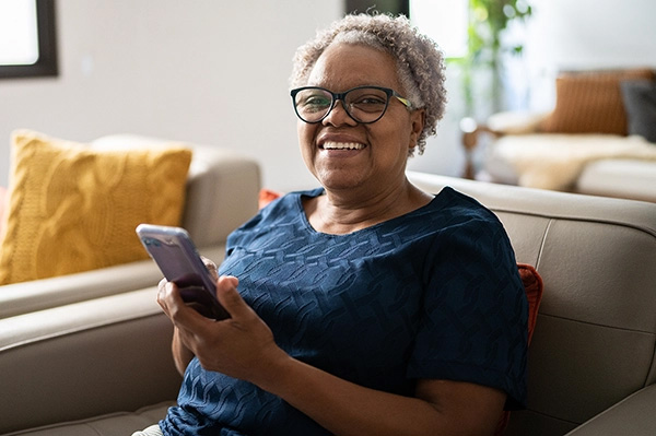 Senior woman on her cell phone