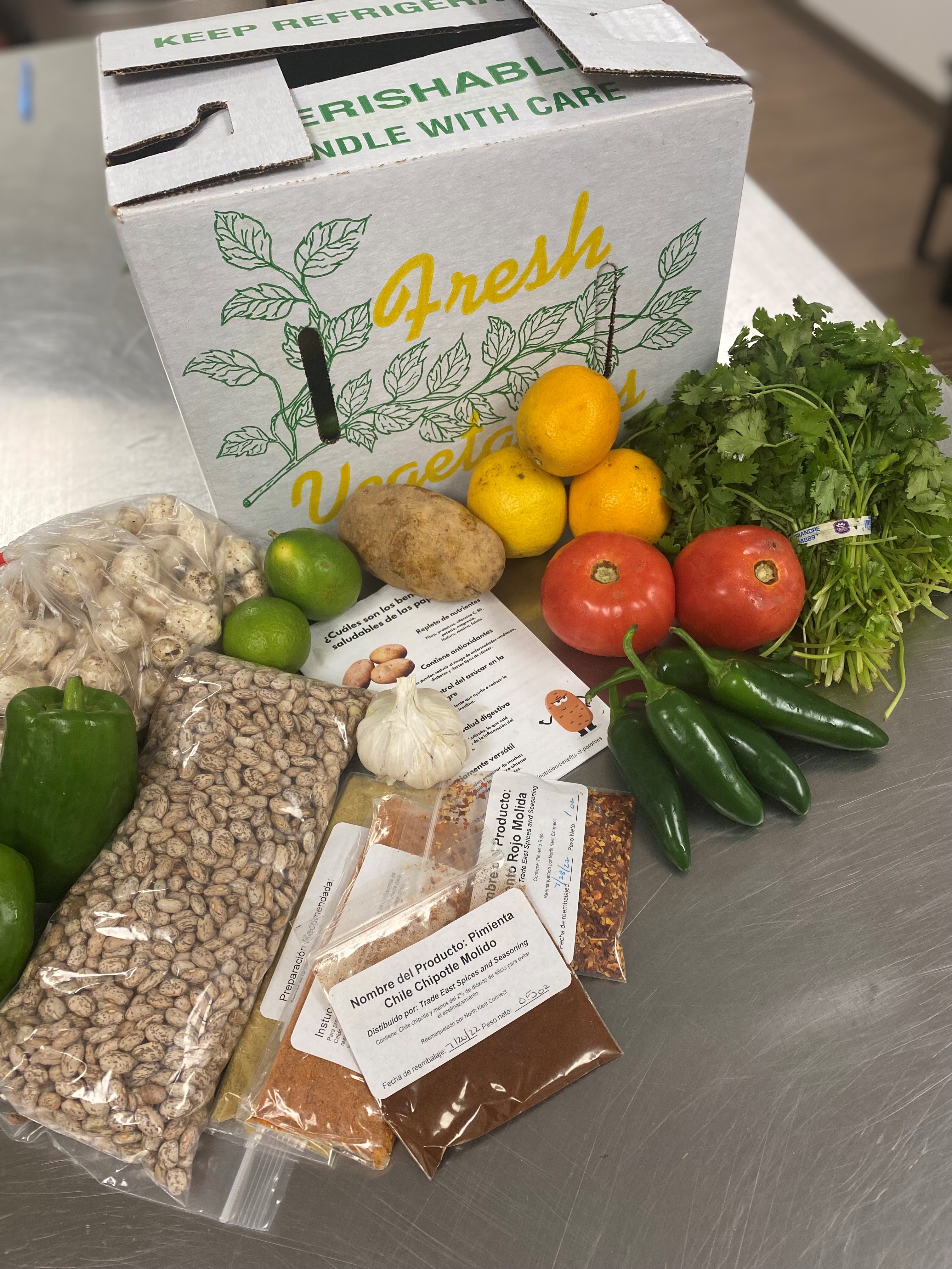 box of fruits and vegetables